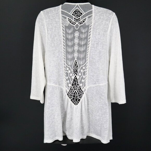 Torrid Cardigan Womens 0 White Boho Ethereal Resort Coastal Crochet Grannycore - Picture 4 of 16